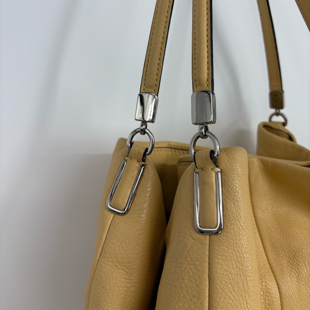 Coach Madison Phoebe Leather Shoulder Bag in Butter Yellow and Silver - Picture 4 of 12